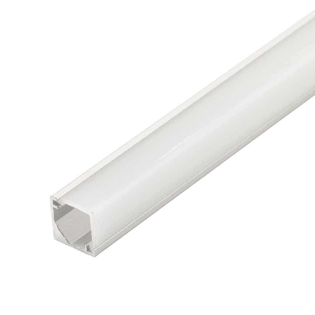 Perfil LED extrafino de esquina  con el difusor en ángulo recto de 8 mm x 8 mm