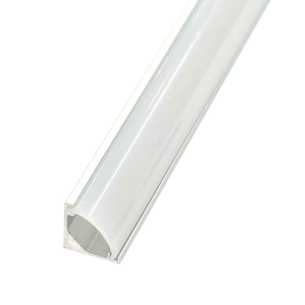 Perfil LED extrafino de esquina con el difusor curvo de 8 mm x 8 mm