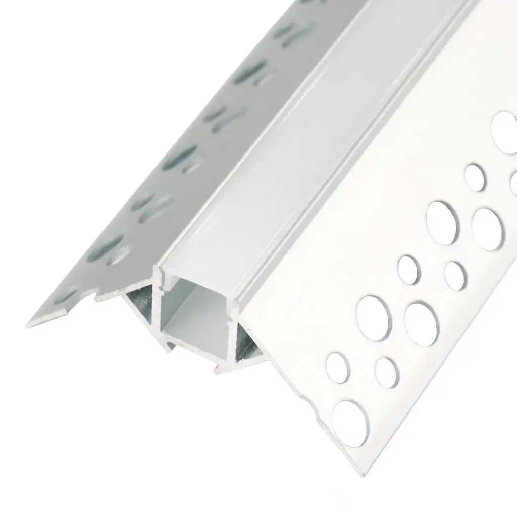 Perfil LED para empotrar en una esquina de 50,09 mm x 22,2 mm
