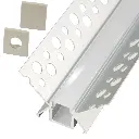 Perfil LED para empotrar en una esquina de 46 mm x 23,81 mm