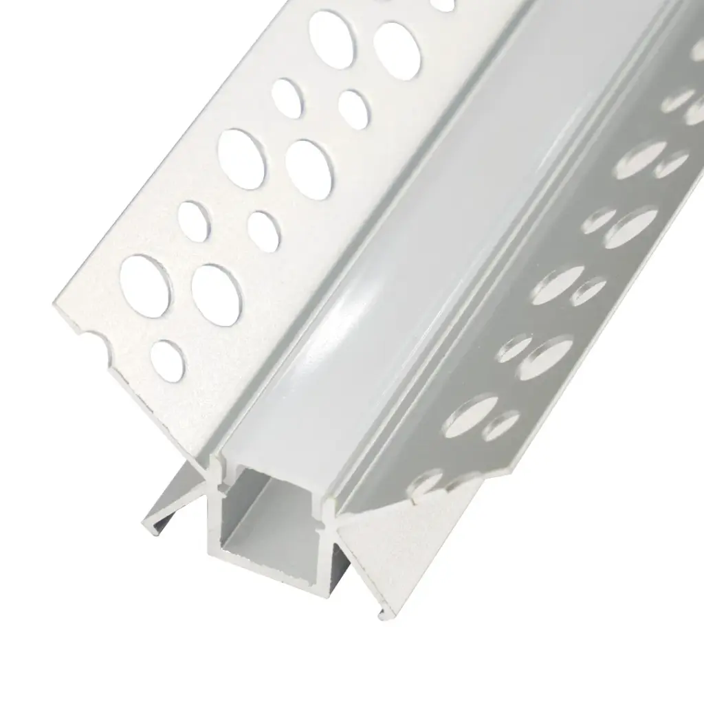 Perfil LED para empotrar en una esquina de 46 mm x 23,81 mm
