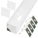 Perfil LED de esquina con el difusor en ángulo recto de 30 mm x 30 mm