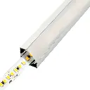Perfil LED de esquina reforzado y con embellecedores de 25,21 mm x 16,91 mm