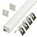 Perfil LED de esquina con el difusor ángulo recto de 16 mm x 16 mm