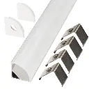 Perfil LED de esquina con el difusor curvo de 16 mm x 16 mm