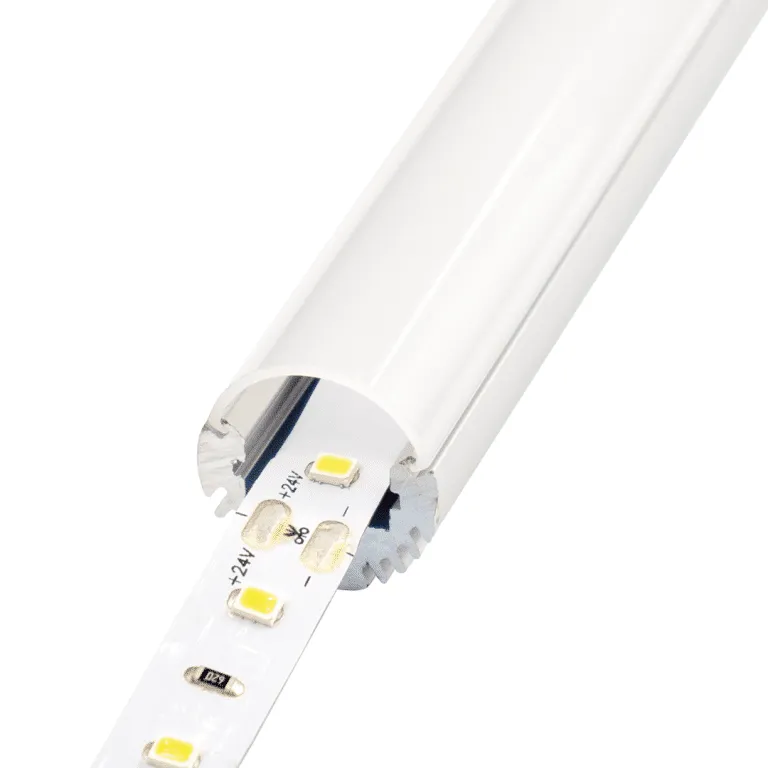 Perfil LED cilíndrico de ø 20,4 mm