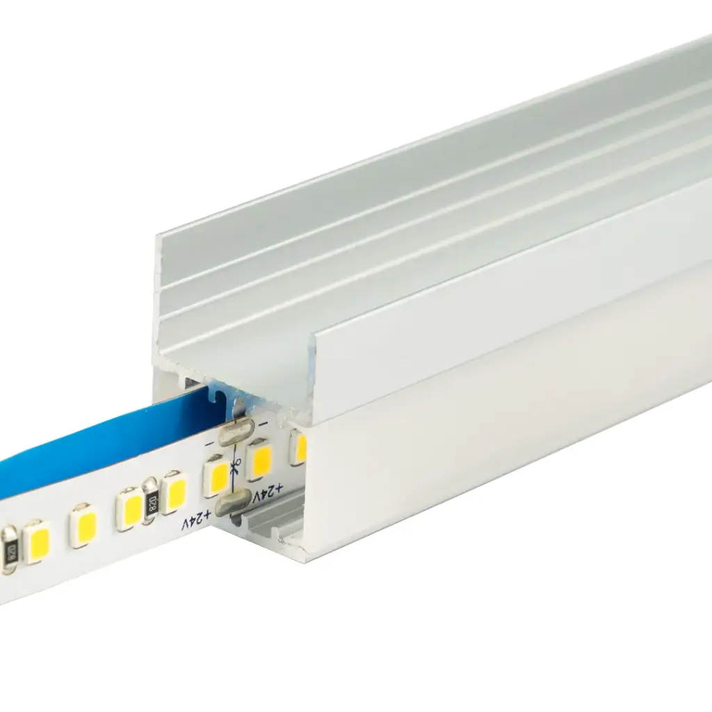 Perfil LED para muebles con iluminación bidireccional de 26,9 mm x 20 mm