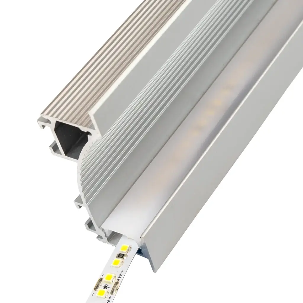 Perfil LED para paredes y rodapiés de 75 mm x 25 mm