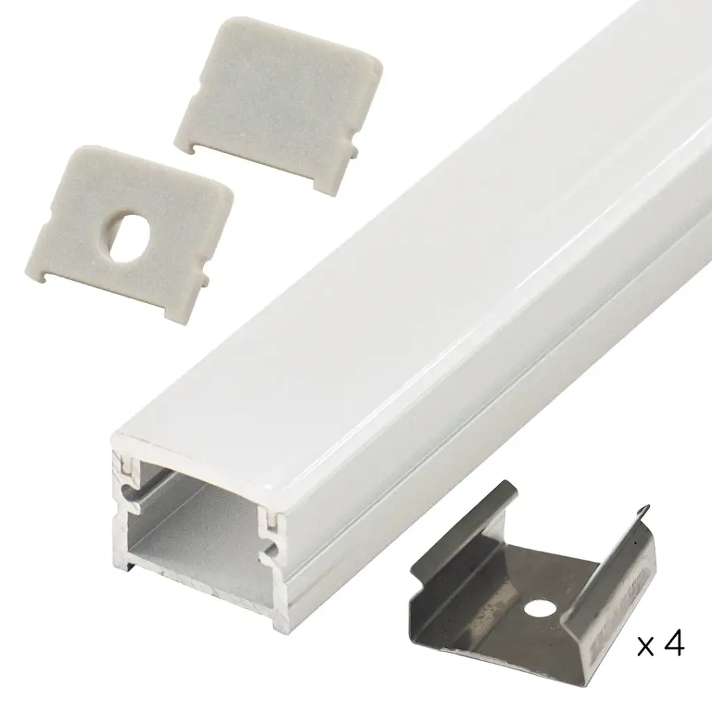 Perfil LED empotrable en el suelo de interiores de 16 mm x 12,55 mm
