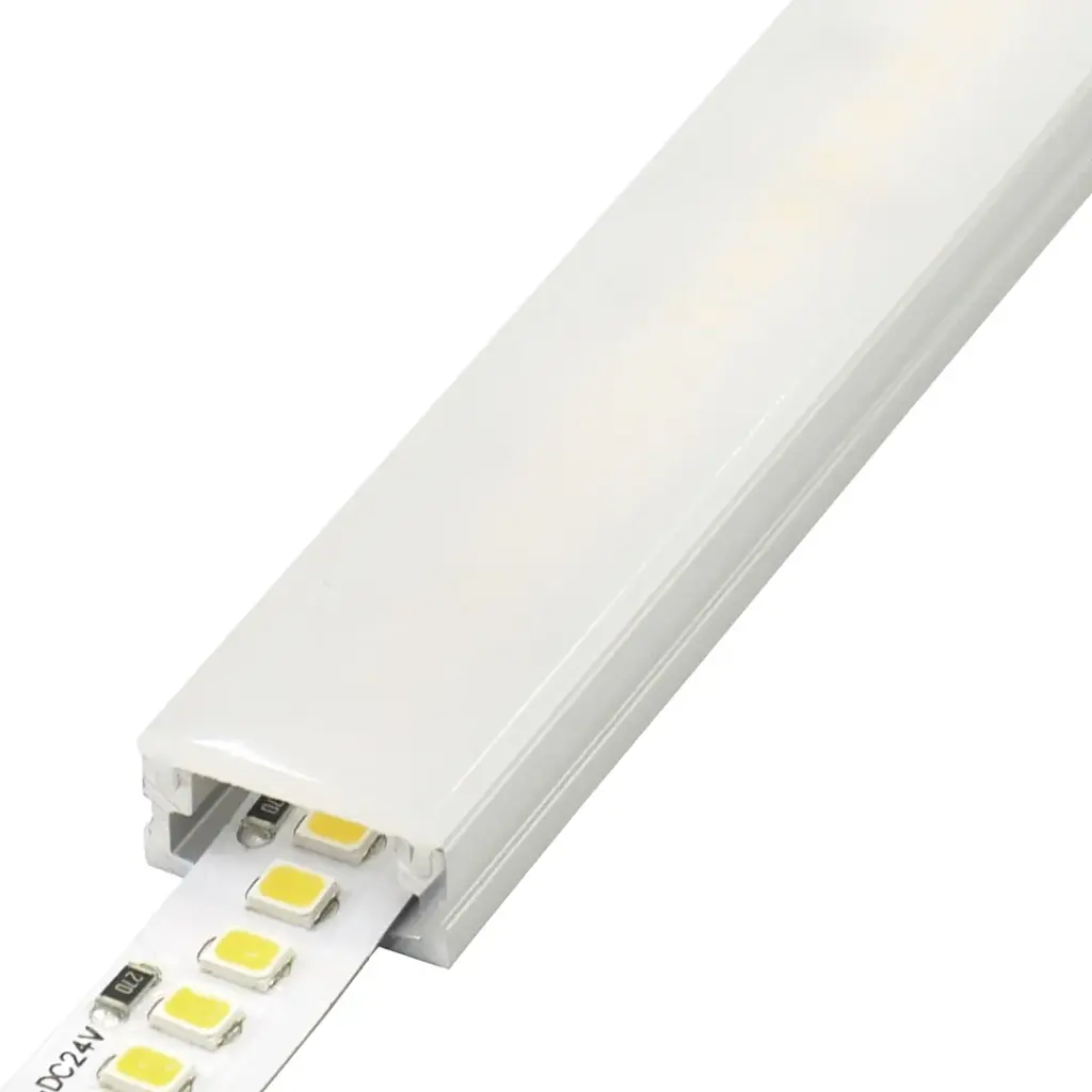Perfil LED empotrable en el suelo de interiores de 15,94 mm x 8,55 mm