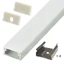 Perfil LED empotrable en el suelo de interiores de 15,94 mm x 8,55 mm