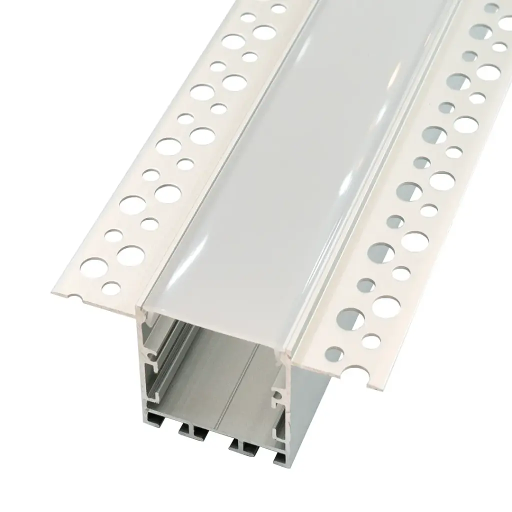Perfil LED para empotrar en una obra con opción colgante de 75 mm x 35 mm