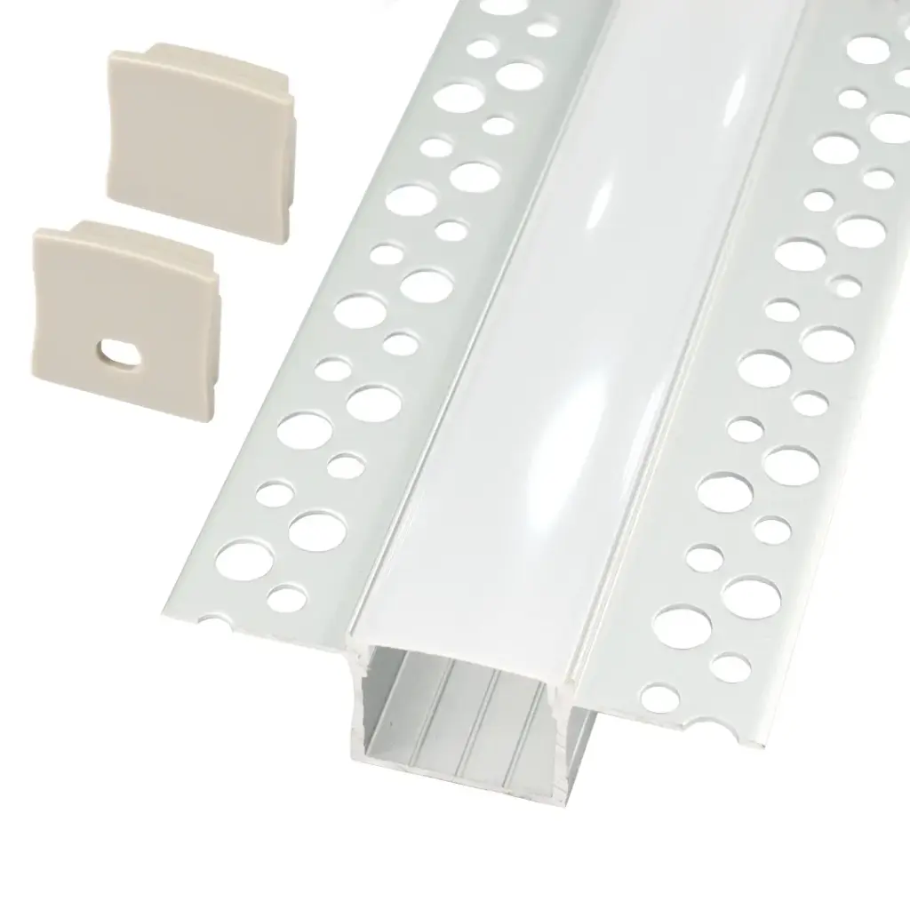 Perfil LED para empotrar en una obra de 63,4 mm x 20,4 mm