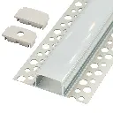 Perfil LED para empotrar en una obra de 61,45 mm x 14,97 mm