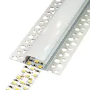 Perfil LED para empotrar en una obra de 61,45 mm x 14,97 mm