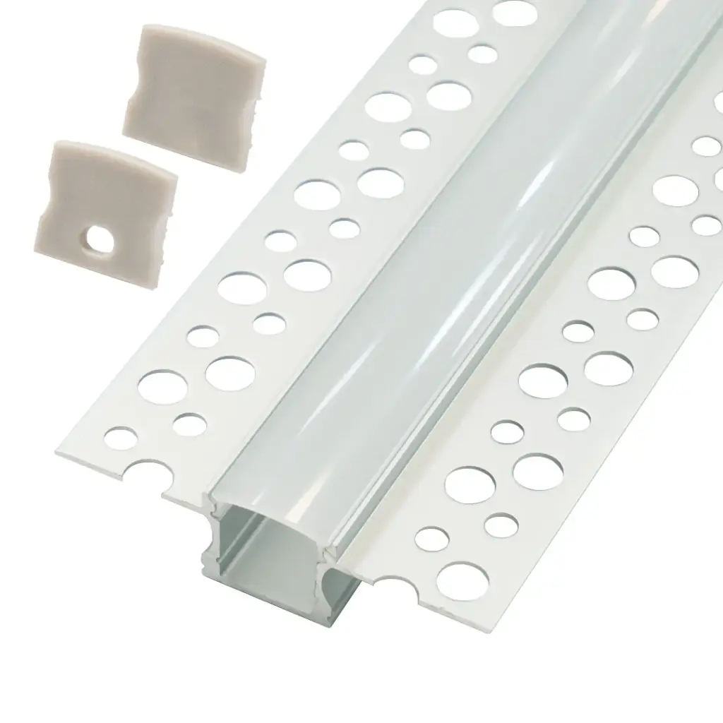 Perfil LED para empotrar en una obra de 57,2 mm x 14,5 mm
