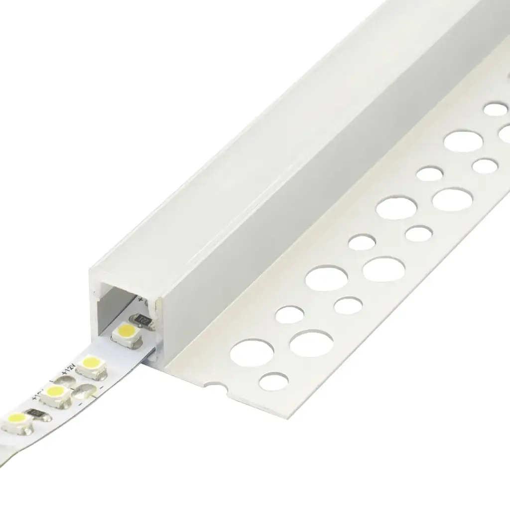 Perfil LED para empotrar en una obra de 32,37 mm x 13,65 mm