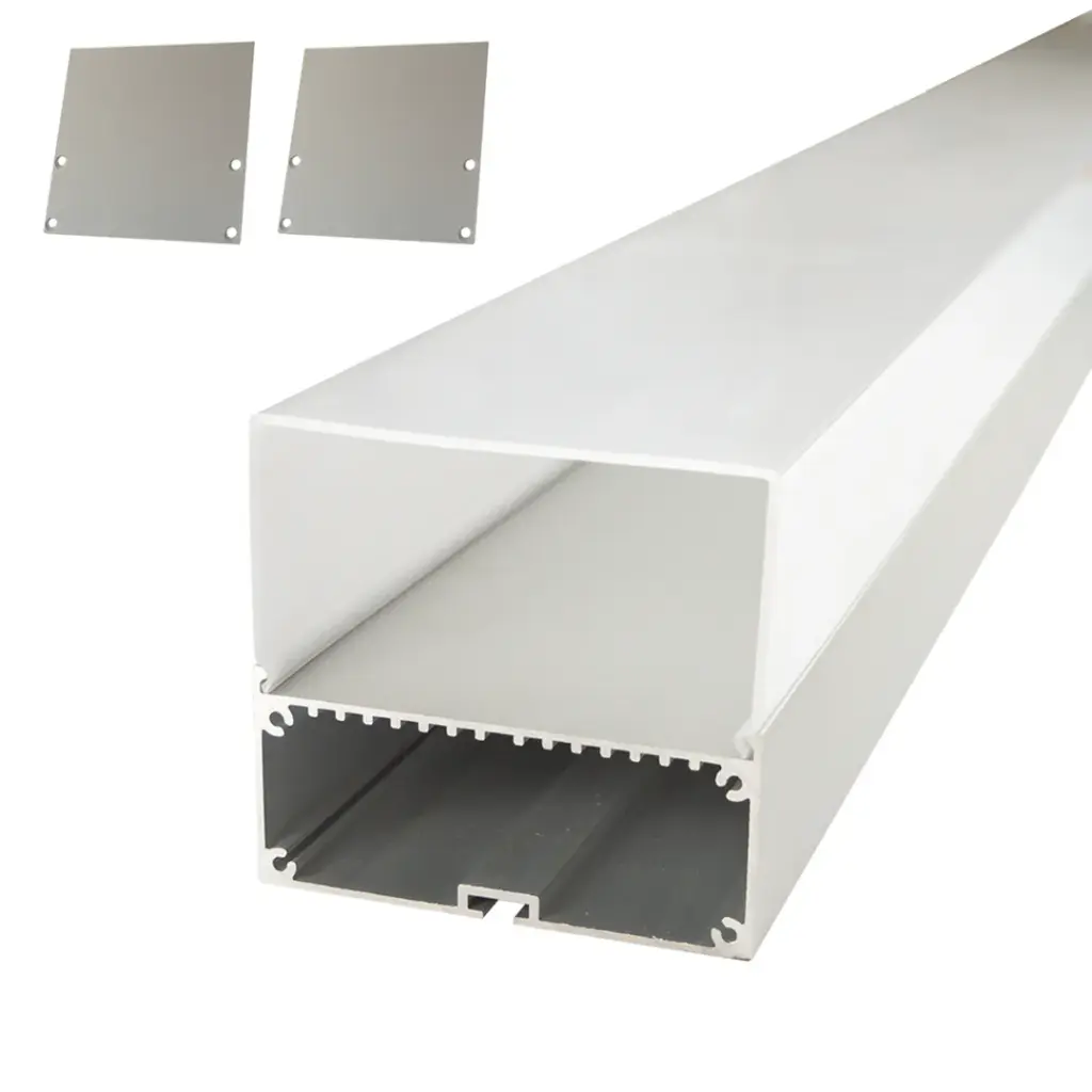 Perfil LED de superficie con opción colgante de 80 mm x 75,2 mm