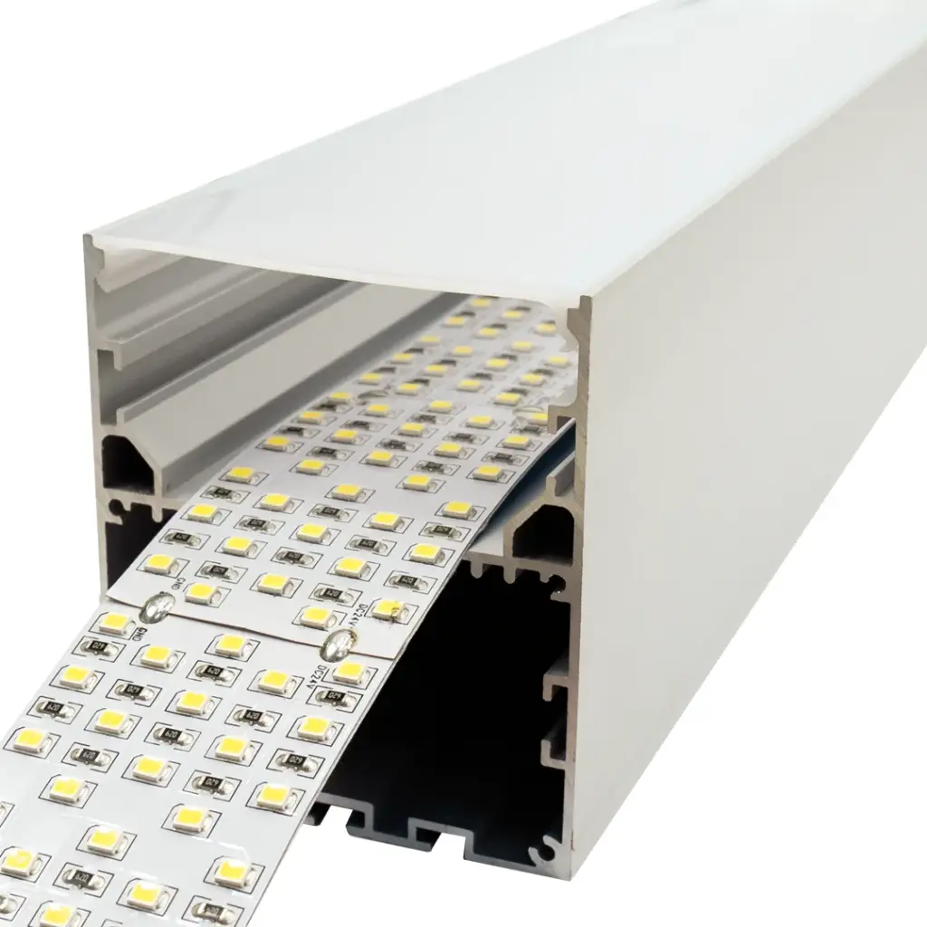 Perfil LED colgante de 70 mm x 80 mm