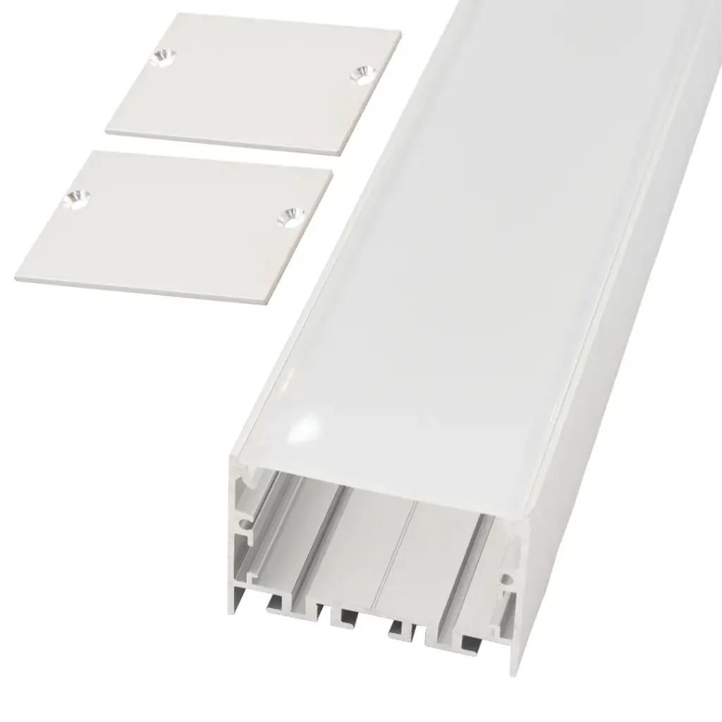 Perfil LED de superficie con opción colgante de 50 mm x 35 mm