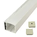 Perfil LED de superficie con iluminación lateral y opción colgante de 42,7 mm x 35 mm