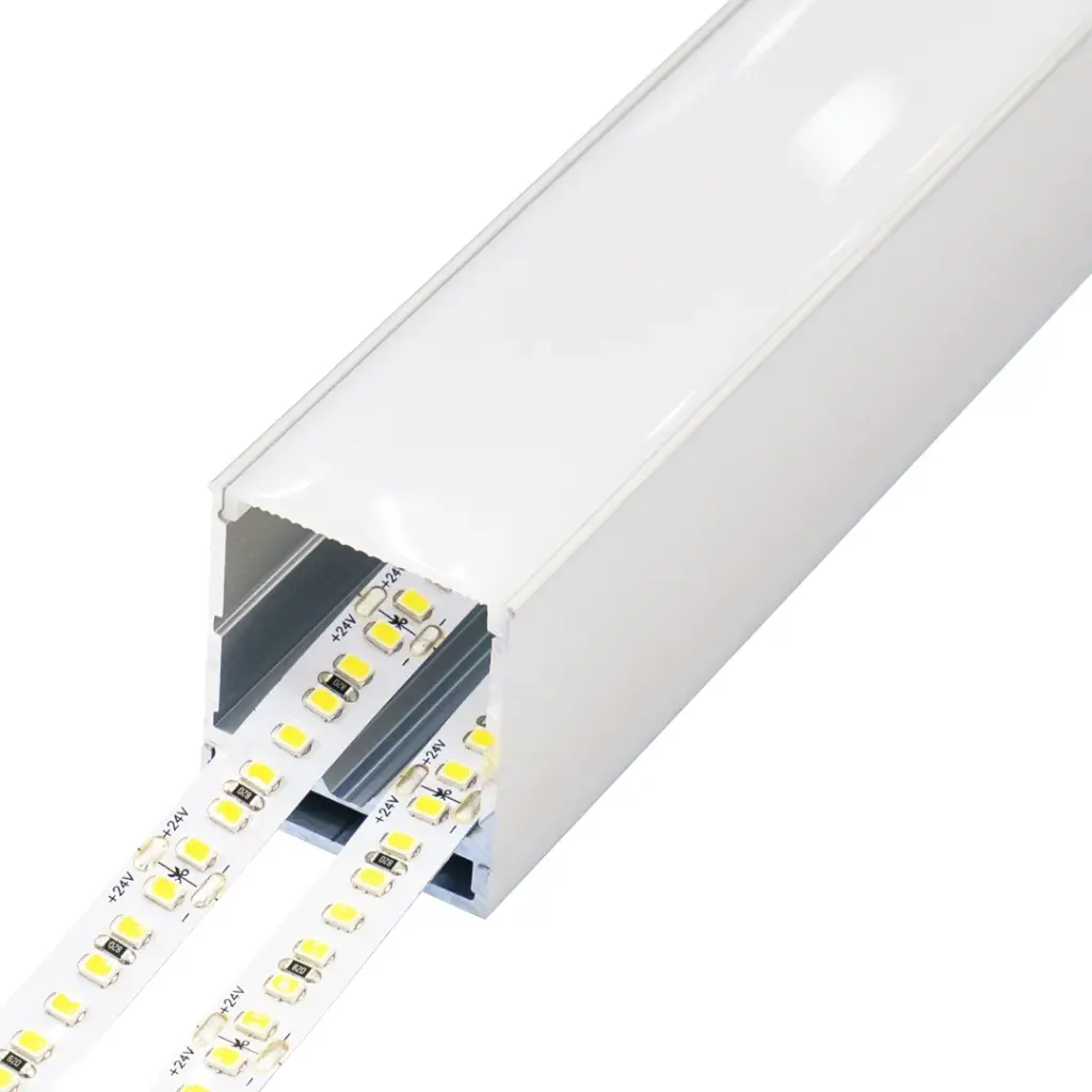 Perfil LED de superficie con opción colgante de 36,4 mm x 41,8 mm