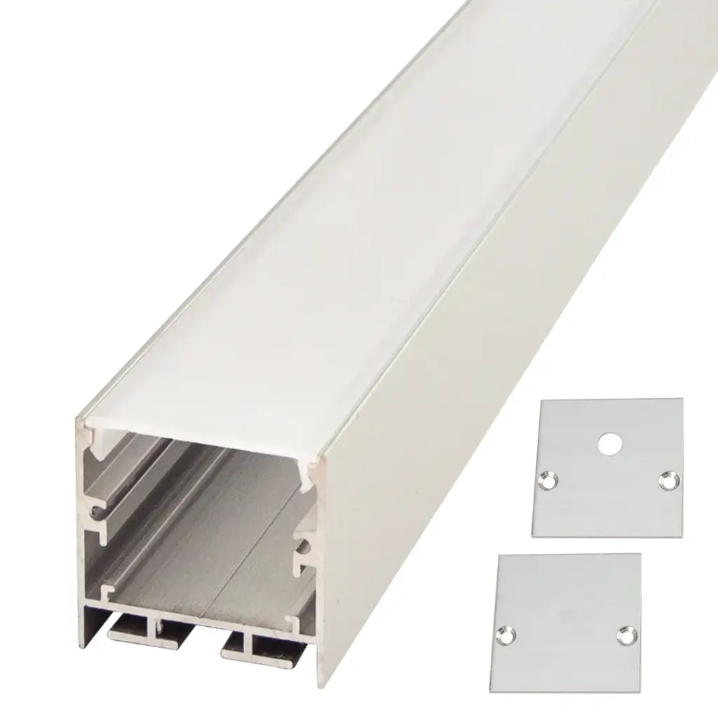 Perfil LED de superficie con opción colgante de 35 mm x 35 mm
