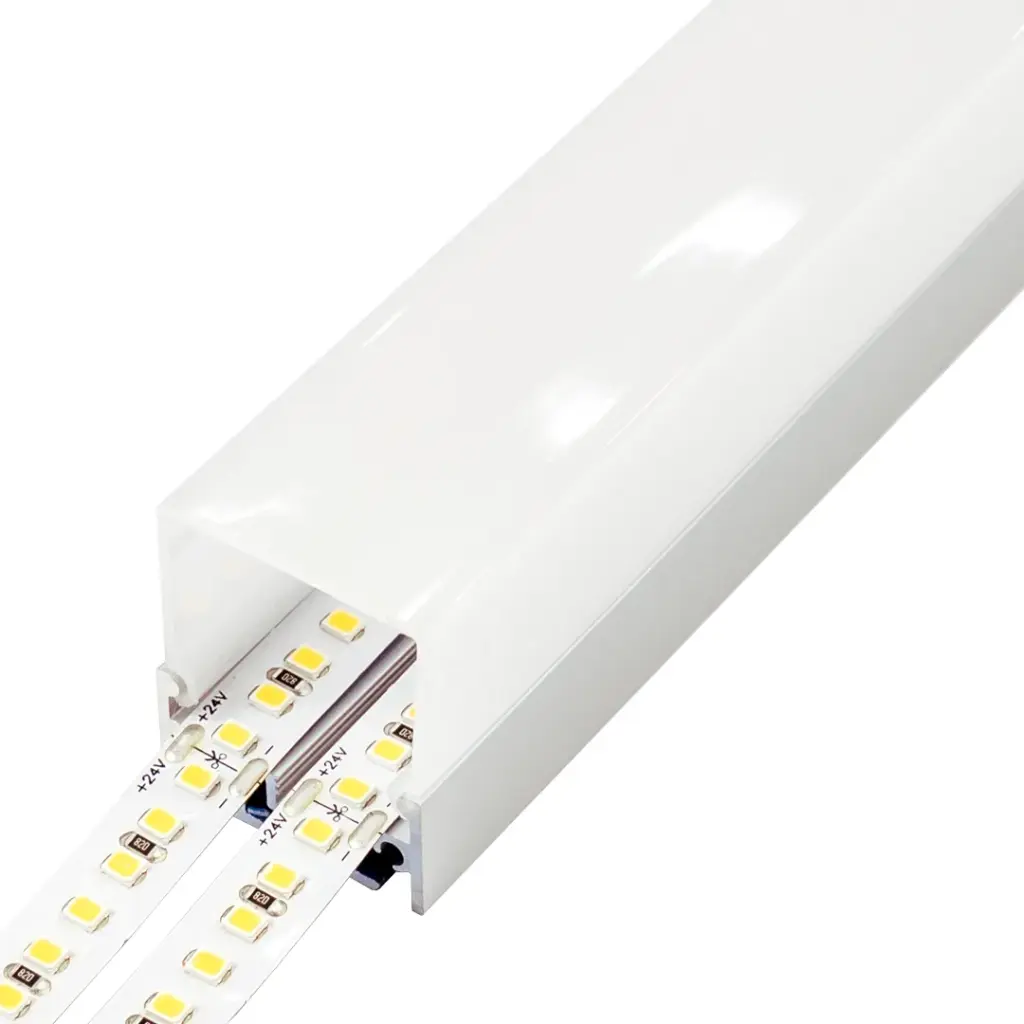 Perfil LED de superficie con opción colgante de 29,8 mm x 35,6 mm
