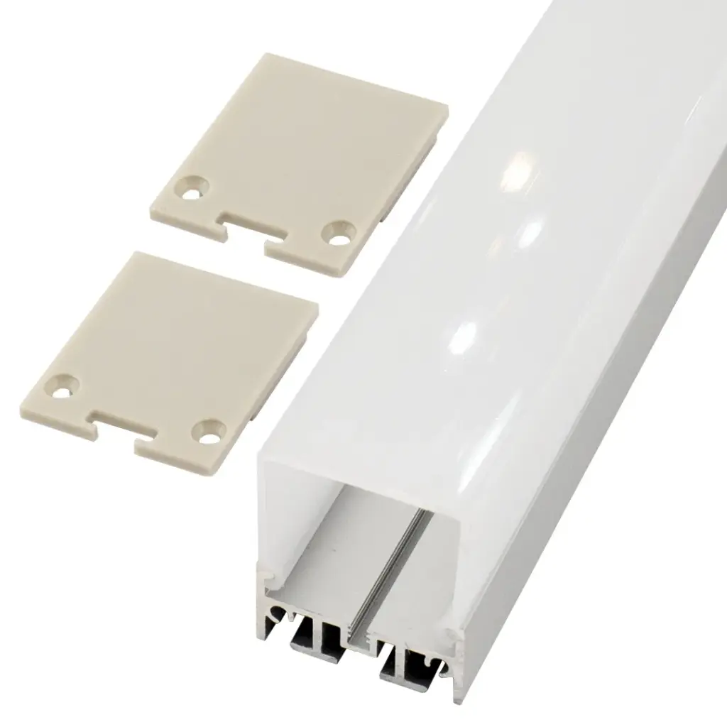 Perfil LED de superficie con opción colgante de 29,8 mm x 35,6 mm