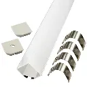 Perfil LED colgante con difusor en ángulo recto de 29,8 mm x 29,8 mm