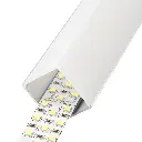 Perfil LED colgante con difusor en ángulo recto de 29,8 mm x 29,8 mm