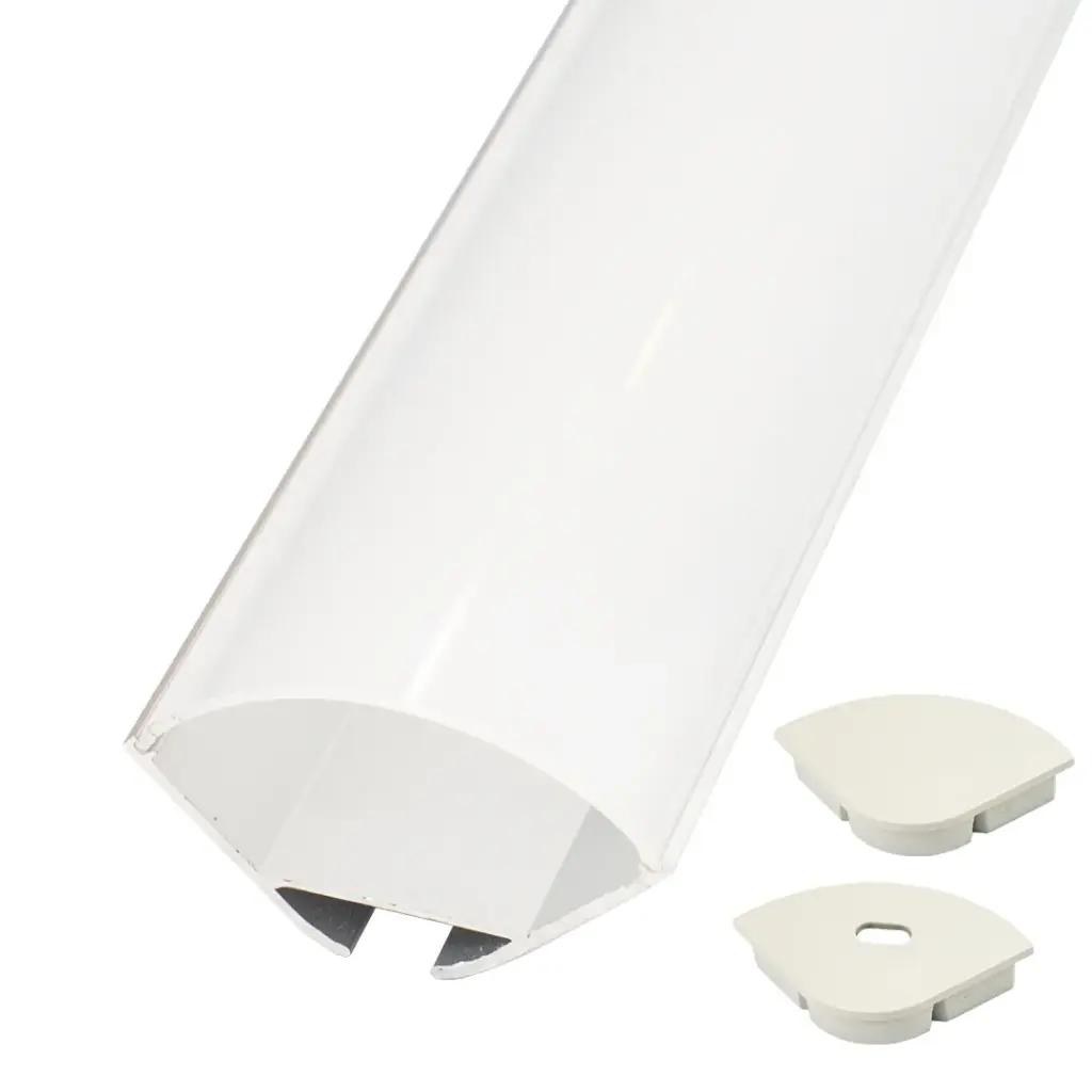 Perfil LED colgante con difusor curvo de 29,8 mm x 29,8 mm
