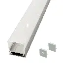 Perfil LED de superficie con opción colgante y difusor en ángulo recto de 19,2 mm x 20,21 mm