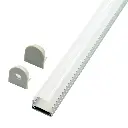 Perfil LED de superficie con opción colgante y difusor curvo de 19,3 mm x 19,19 mm