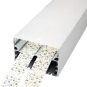 Perfil LED para instalar de forma suspendida de 100 mm x 70 mm