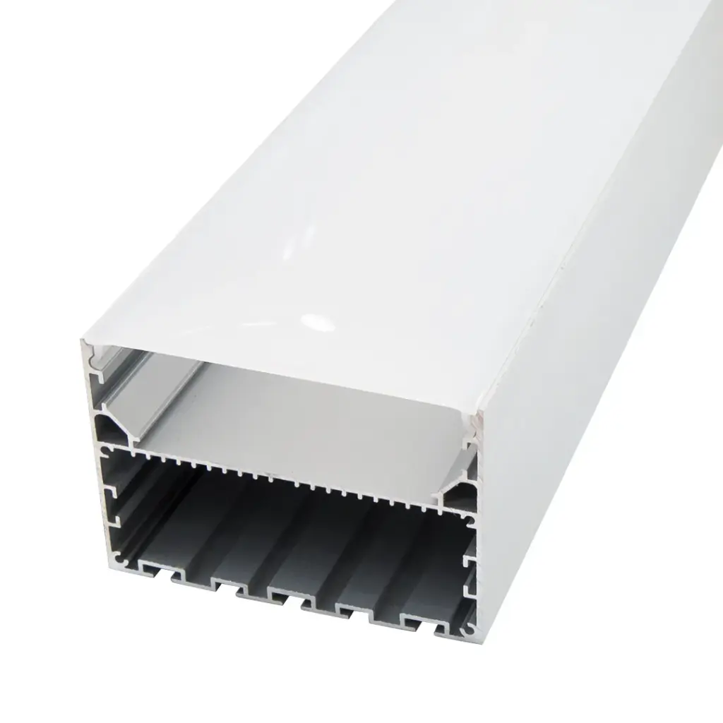 Perfil LED para instalar de forma suspendida de 100 mm x 70 mm
