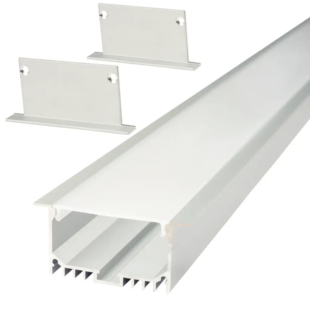 Perfil LED empotrable en techos o paredes de 69,6 mm x 32 mm