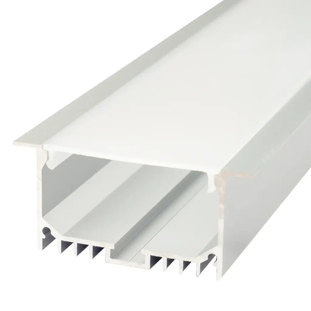 Perfil LED empotrable en techos o paredes de 69,6 mm x 32 mm