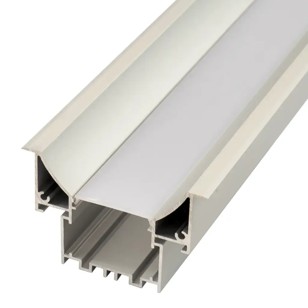 Perfil LED cóncavo para empotrar en techos o paredes de 65,01 mm x 45 mm