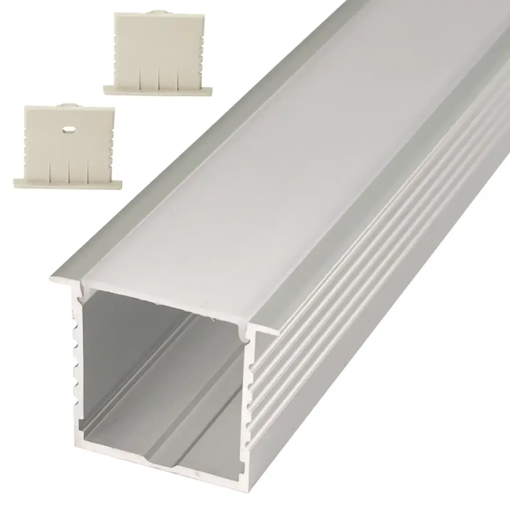 Perfil LED empotrable en techos o paredes de 44,1 mm x 35 mm
