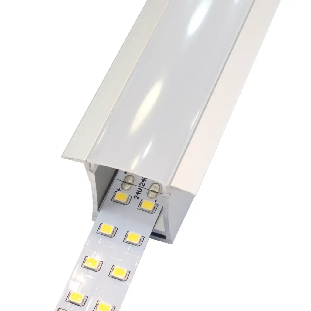 Perfil LED para empotrar en el techo de 36,1 mm x 27,27 mm