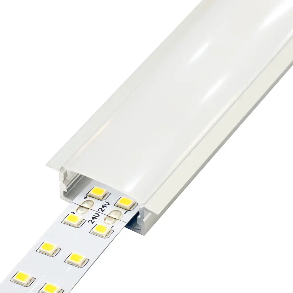 Perfil LED empotrable de 30,6 mm x 9,6 mm