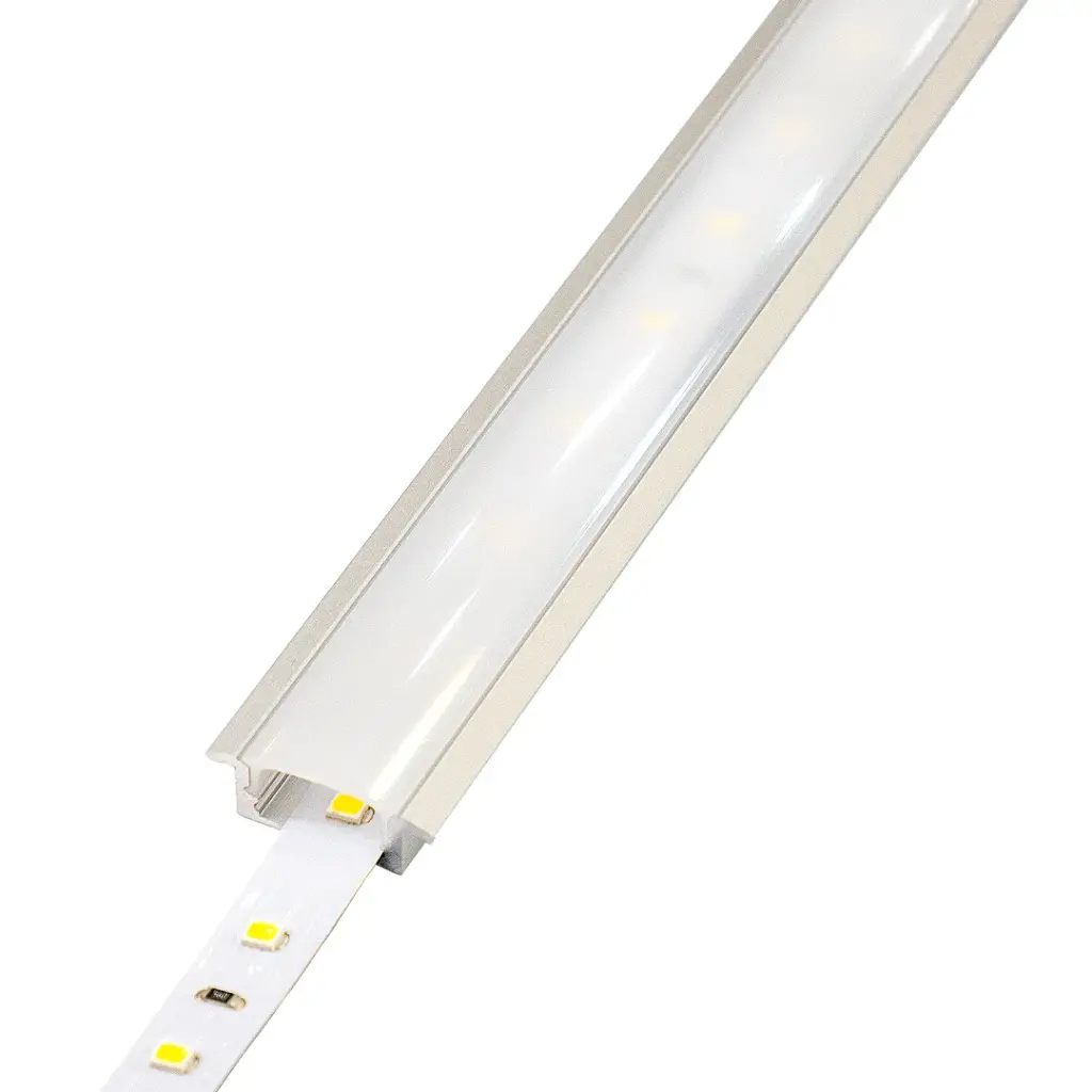 Perfil LED empotrable de 23 mm x 7,8 mm