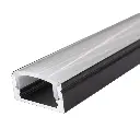 Perfil LED de superficie de 17 mm x 7,8 mm lacado en negro