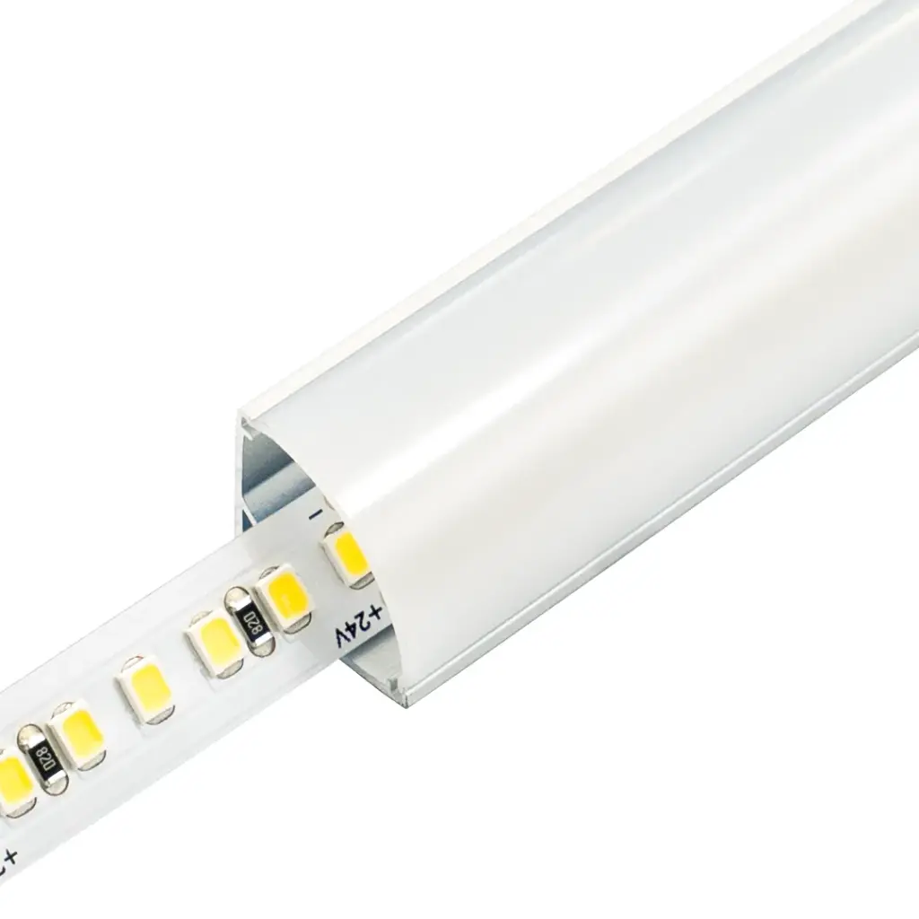 Perfil LED de esquina con el difusor curvo de 16 mm x 16 mm blanco