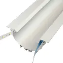 Perfil LED cóncavo con luz bilateral indirecta para empotrar de 101,6 mm x 49,25 mm