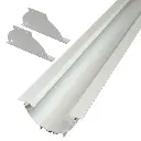 Perfil LED cóncavo con luz bilateral indirecta para empotrar de 101,6 mm x 49,25 mm
