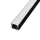 Perfil LED de superficie de 17 mm x 14,5 mm lacado en negro