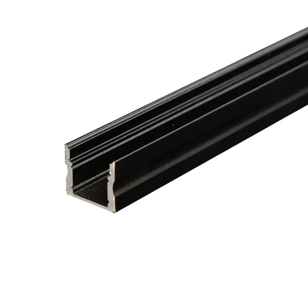 Perfil LED de superficie de 17 mm x 14,5 mm lacado en negro
