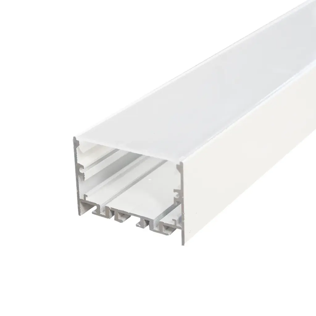 Perfil LED de superficie blanco con opción colgante de 35 mm x 35 mm